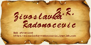 Živoslavka Radonoćević vizit kartica
